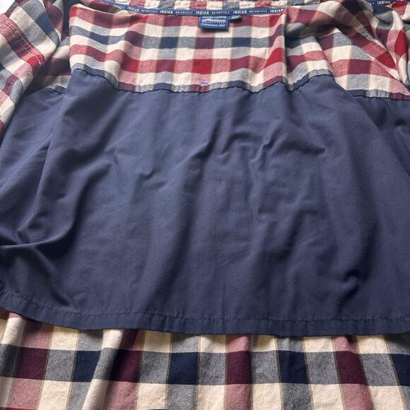 Indian Motorcycle Flannel Shirt 3XL Red Plaid Authentic Excellent - Picture 15 of 16